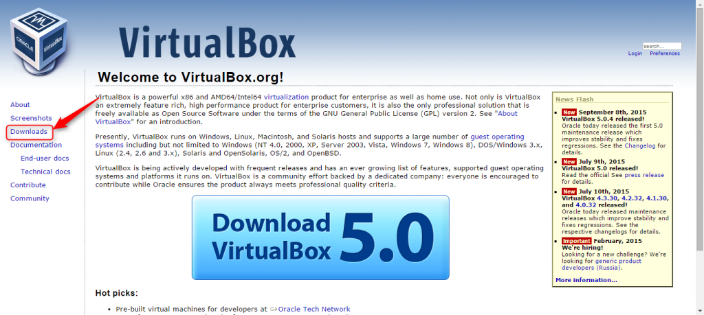 Virtualboxサイト